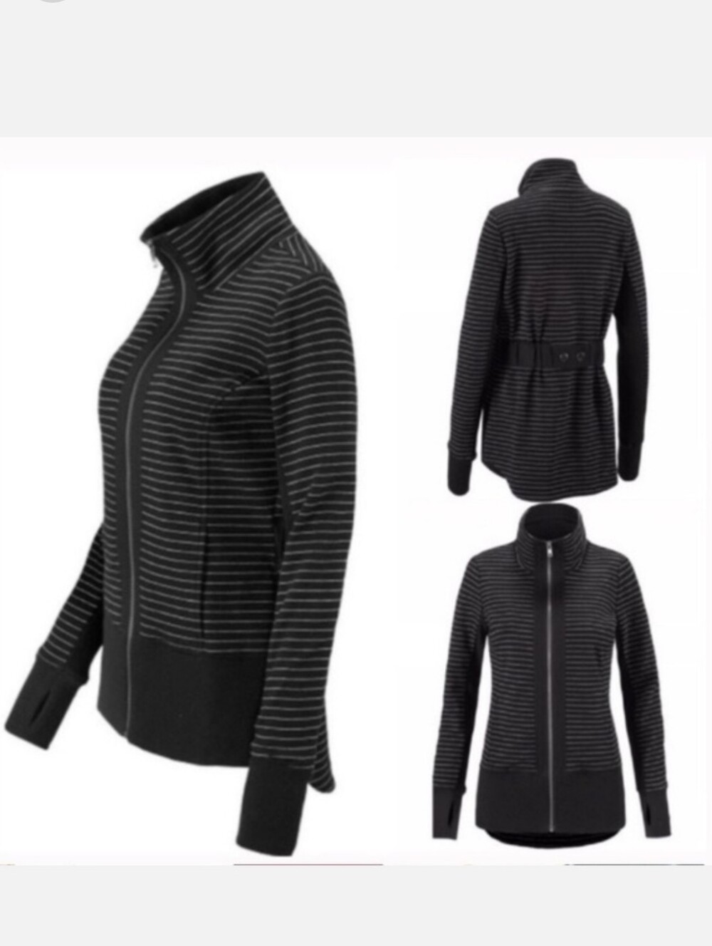CAbi Sprint Stripe Black Athleisure Jacket Women's Size XS Style 3378